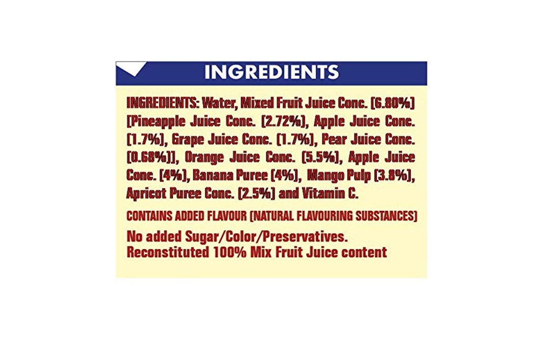 Dabur Real Fruit Juice 100% Activ ( Mix Fruit Juice)   Pack  1 litre